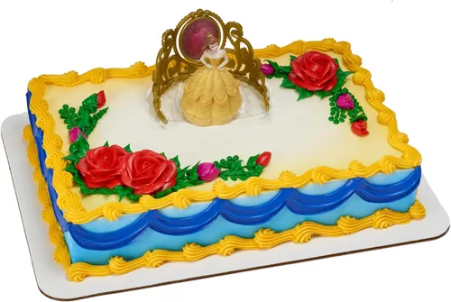 Vista 12 de DecorSet® Disney Princess Cenicienta Transforms Decoración para pastel, juego de 4 piezas para pastel de cumpleaños con figura y pegatinas de vestido