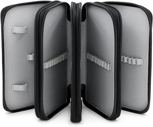Vista 2 de Práctico estuche escolar de tela Oxford con 72 ranuras para lápices, de BTSKY®, Negro