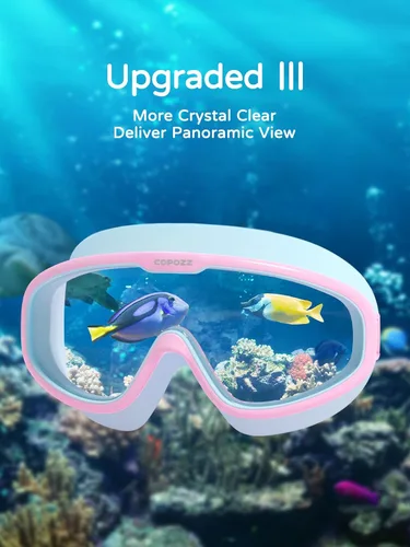 Vista 4 de COPOZZ Gafas de natación para niños de 8 a 12 años, visión amplia para jóvenes, antiniebla, sin fugas, gafas de natación transparentes para niños