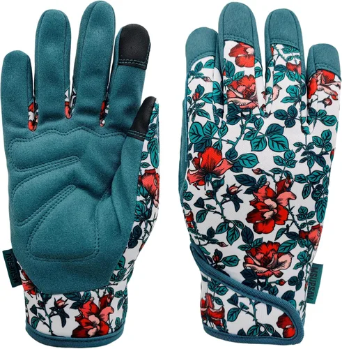 Vista 27 de Guantes de jardinería a prueba de espinas y resistentes a pinchazos con agarre, guante de jardín para mujer, regalos de cuero para trabajo