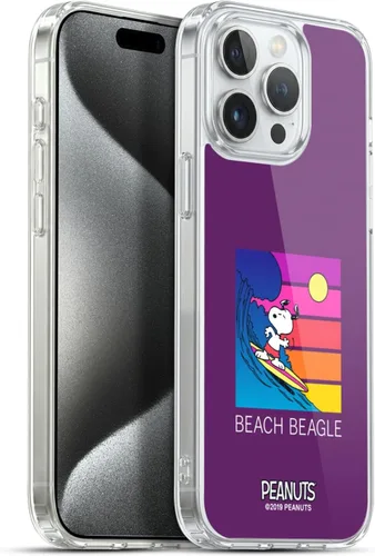 Vista 80 de Head Case Designs Funda de gel suave con licencia oficial de Peanuts Tropical Surf Snoopy Aloha Disco compatible con Apple iPhone 13 Mini Surf