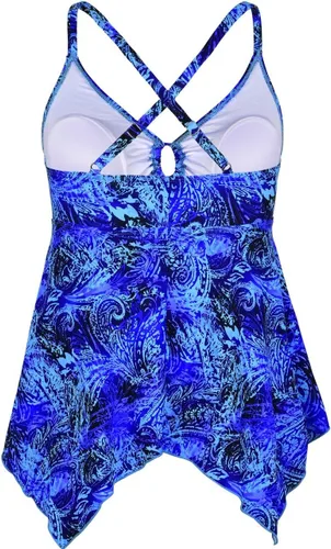 Vista 3 de Firpearl - Traje de baño tipo tankini, holgado, para mujer, con espalda cruzada, talla extra-grande.