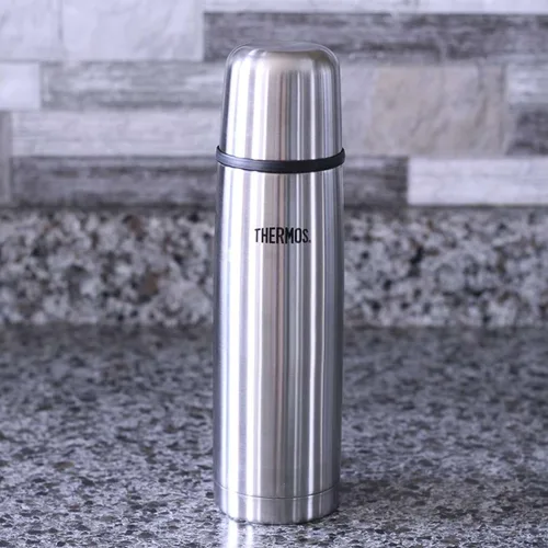 Vista 4 de Thermos Frasco ligero y compacto, acero inoxidable, azul medianoche, 11.8 fl oz