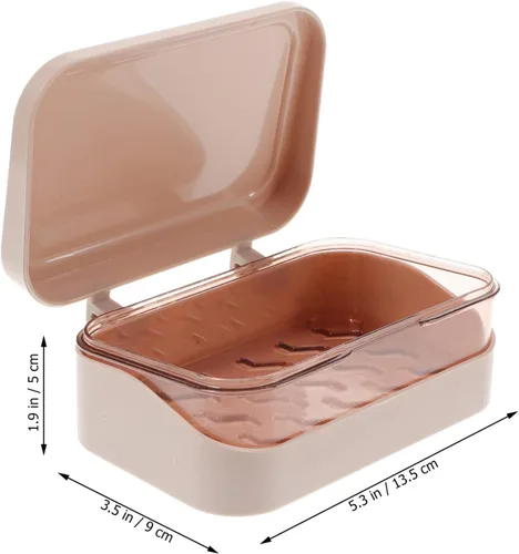 Vista 6 de DOITOOL Soporte para jabón con tapa, barra de jabón, contenedor y protector para baño, cocina, fregadero, ducha, bañera, caja abatible con drenaje