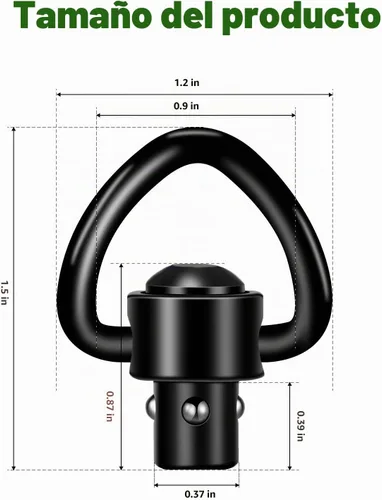 Vista 8 de VVAAGG Correa de 2 Puntos QD Ajustable de 550 Paracord con Gancho de Metal y Giratorias de Correa QD para Caza