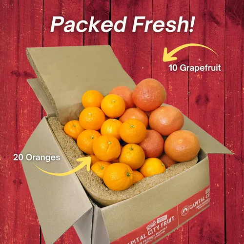 Vista 3 de Capital City Fruit Gourmet - Caja de regalo de fruta fresca Regalo para vacaciones, agradecimiento, mejorate Caja de regalo de condolencias