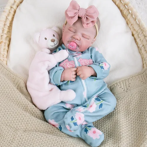 Vista 2 de Aori Muñecas Reborn de bebé realistas de 20 pulgadas, muñeca recién nacida de niña durmiendo ultra realista con cuerpo ponderado y muñeca de vinilo