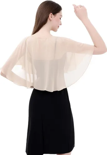 Vista 5 de Capelets de encaje de gasa suave para mujer, chales y envolturas para vestido de noche, boda, capa Bole