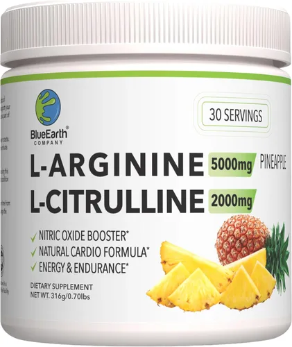 Vista 10 de L-Arginina 5000mg + L-Citrulina 2000mg Complejo Suplemento en polvo - Refuerzo de óxido nítrico - Salud cardíaca, flujo sanguíneo, energía