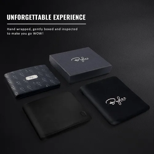 Vista 5 de Bryker Hyde - Billetera para hombre con protección de RFID, doble tapa, para 1 o 2 tarjetas de identificación, capacidad extra, billetera de viaje