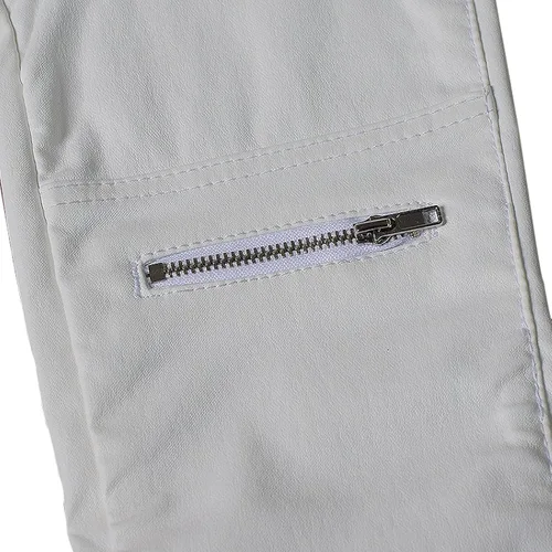 Vista 5 de Hoxekle Leggings elásticos de piel sintética para mujer pantalones de cuero vegano de talle alto punk cadera pushup talla grande