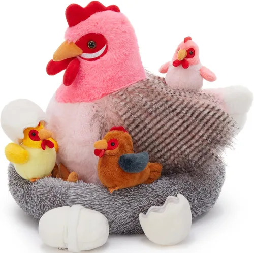 Vista 13 de BENINY - Juego de 4 piezas de peluche de águila calva, 18 pulgadas, mamá águila con 3 bebés