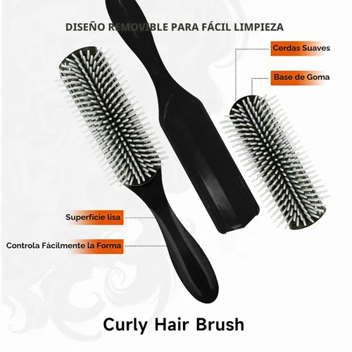Vista 3 de Set de 11 piezas de cepillo para el cabello, cepillo para desenredar y botella de spray, 3 piezas de cepillo de pelo liso para niños pequeños