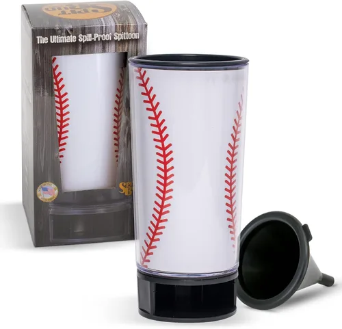 Vista 10 de Spit Bud Baseball #2 The Ultimate Spittoon para masticar – Taza portátil de inmersión y tabaco con tapa, pestaña pop, embudo a prueba de derrames