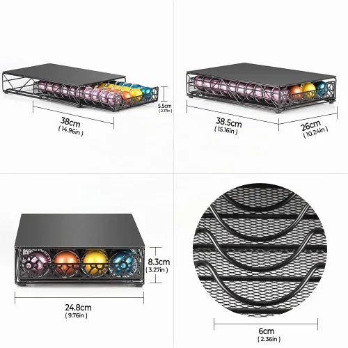 Vista 3 de RECAPS Soporte para Cápsulas de Café Cajón de Almacenamiento de Cápsulas Soporte para Cápsulas Organizador de Cocina Compatible con Vertuoline