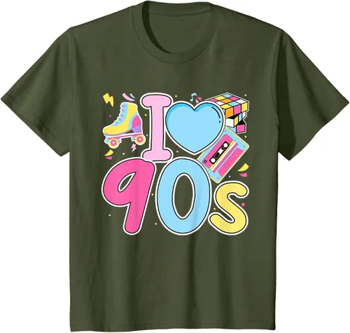 Vista 16 de I Love 90's Retro Style Nostalgia Vibe Funny 1990's Party T-Shirt Negro
