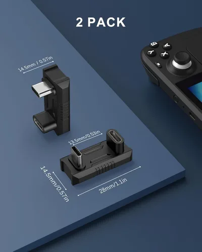 Vista 8 de MoKo Adaptador USB C de 180 grados con espacio de 0.531 in más amplio, conector USB-C macho en forma de U a USB-C hembra con PD 240W/20 Gbps/8K