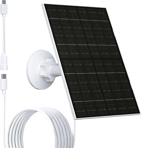 Vista 9 de FUTUREZEN Panel solar de 6 W para cámara de seguridad al aire libre, cargador solar USB/USB-C de 5 V compatible con cámaras de batería recargable