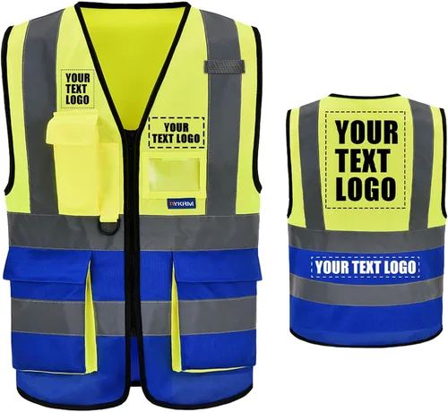 Vista 22 de A-SAFETY Chaleco de Seguridad Reflejante de Alta Visibilidad con Logo Personalizado (XS-8XL)