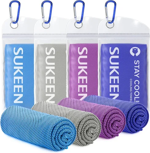 Vista 18 de Sukeen Paquete de 4 toallas refrescantes (40 x 12 pulgadas), envolturas refrescantes para el cuello, toalla de hielo, toalla fría suave