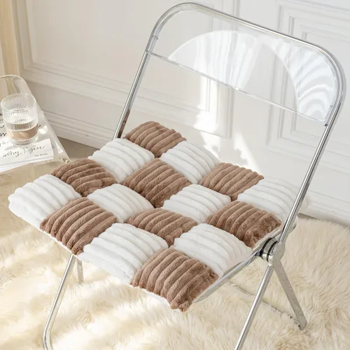 Vista 12 de vctops Farmhouse Buffalo - Cojín antideslizante para silla de cocina y comedor con lazos, cojín antideslizante de franela de felpa suave y mullida