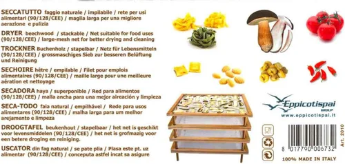 Vista 6 de Eppicotispai Secador de alimentos apilable de madera de haya con red