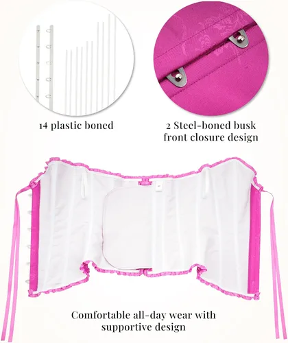 Vista 142 de SZIVYSHI Corsé para mujer, lencería moldeadora, body con cintura de encaje