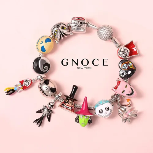 Vista 5 de GNOCE Juego de dijes de payaso de plata de ley con combinación de gritos para toda la noche para mujer conjunto de cuentas para pulsera y collar