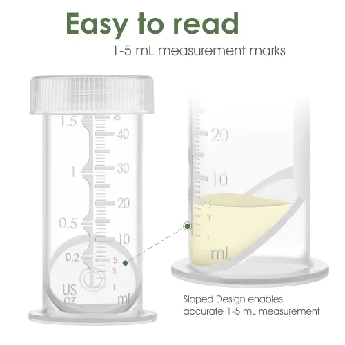 Vista 3 de Maymom Botellas de Colostro y Almacenamiento con Tapas a Prueba de Fugas, Almacenamiento de Leche Materna en Congelador o Refrigerador, Hechas Sin