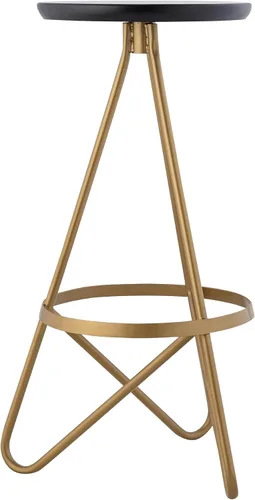 Vista 8 de JONATHAN Y Spiroa - Taburete de bar moderno de metal sin espalda de 30 pulgadas, silla de bar de hierro negro y dorado con reposapiés para isla