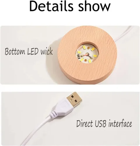 Vista 6 de Luz nocturna LED de bola de cristal personalizada, decoración de fotos personalizada para dormitorio y oficina, regalo para bodas, padres, mascotas