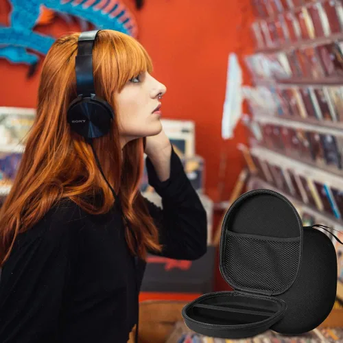 Vista 7 de Estuche organizador de auriculares duros, bolsa de almacenamiento compatible con E7 PRO QC35 WH-CH500 XB450 550AP 650BT 950B1 N1 AP Sony MDR-ZX100