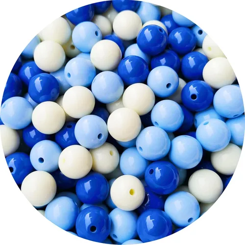 Vista 32 de BONNY BOXX 2000 piezas 4 mm cuentas redondas de acrílico de zafiro suave, bolas de plástico de chicle de burbujas, cuentas gruesas de bolas