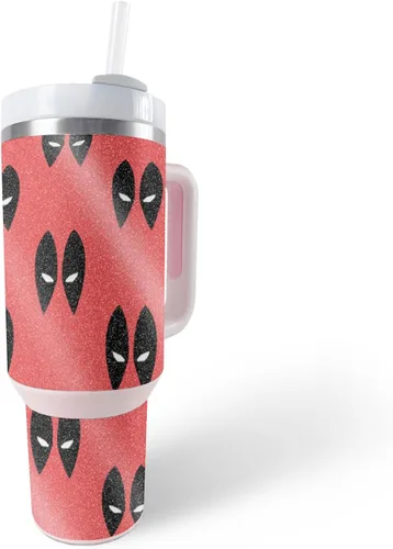 Vista 19 de MightySkins - Vaso con purpurina brillante compatible con Stanley The Quencher H2.0 FlowState de 40 onzas, Crazy Tikis, acabado protector y duradero
