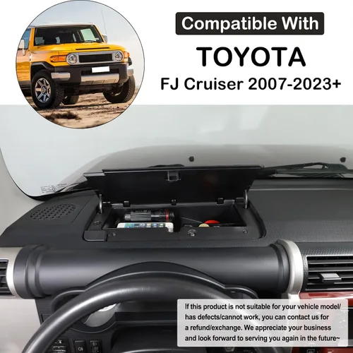 Vista 2 de Aunginsy Caja de almacenamiento para tablero de automóvil, bandeja organizadora compatible con Toyota FJ Cruiser 2007-2021, consola central