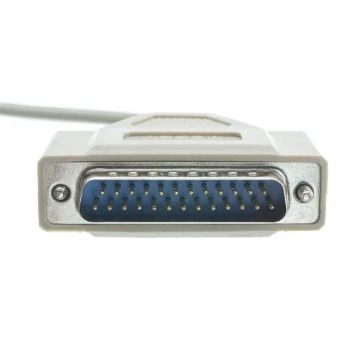 Vista 3 de CableWholesale Cable de módem nulo, cable serie DB9 hembra a DB25 macho, clasificación UL, 8 conductores, beige, DB9 hembra a DB25 macho cable