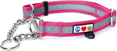 Vista 37 de Pawtitas Collar de perro Martingala personalizado reflectante reflectante bordado nombre personalizado número de teléfono ajustable para cachorros