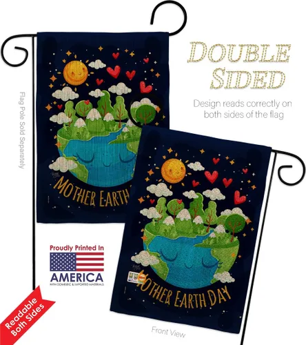 Vista 3 de Breeze Decor - Bandera inspiradora de la madre tierra para jardín, colección de expresión, planeta, paz, medio ambiente, concienciación, pequeño