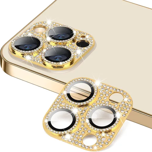 Vista 16 de Protector de lente de cámara para iPhone 13 & iPhone 13 Mini, brillante con diamantes de imitación 3D con purpurina, cubierta de cámara de vidrio