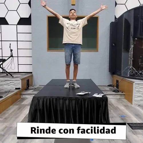 Vista 6 de Plataforma de escenario portátil de 4 x 4 pies con 1 falda de satén