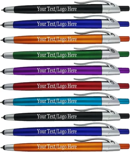 Vista 11 de Paquete de 300 bolígrafos personalizados con logotipo o texto, para marketing, fiestas y eventos, lápiz capacitivo 2 en 1 y bolígrafo compatible