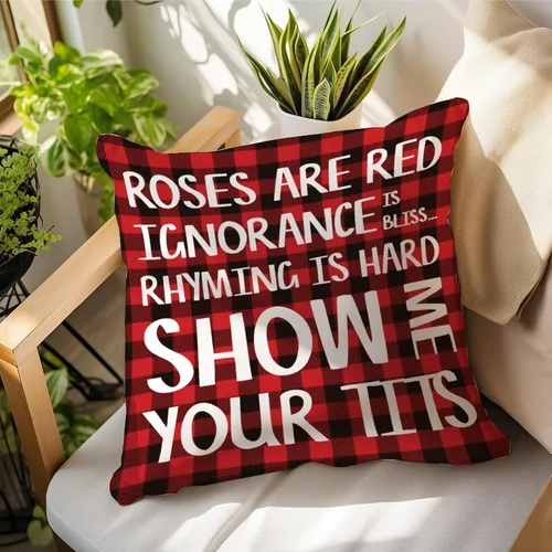 Vista 10 de Fundas de almohada de San Valentín con diseño de cuadros de búfalo de 16 x 16 pulgadas, fundas de almohada para el día de San Valentín, fundas
