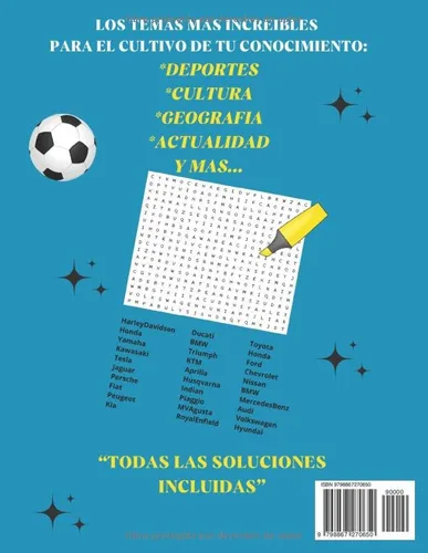 Vista 2 de SOPA DE LETRAS PARA ADULTOS Encuentra mas de 2000 palabras para tu entretenimiento, acerca de deportes, cultura, geografía, actualidades y mas.