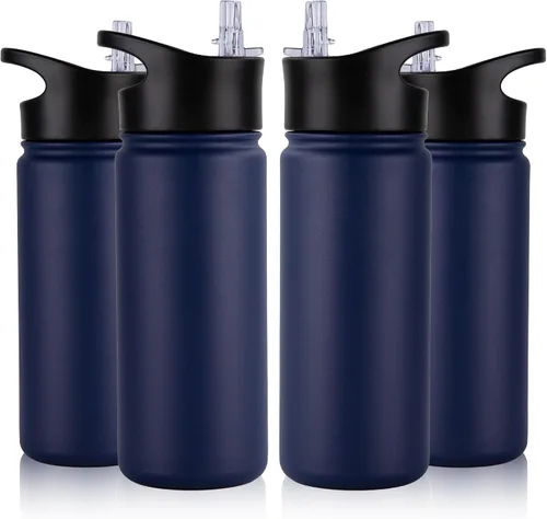 Vista 26 de Botella de agua aislada de 64 onzas con tapas de pajita y boquilla, jarra de agua de acero inoxidable de medio galón con mango de paracord, vacío