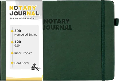 Vista 9 de Diario de registro de notario Homlive, libro de notario con 390 entradas de registro, 25,4x17,8 cm diarios de notario, diario público notarial