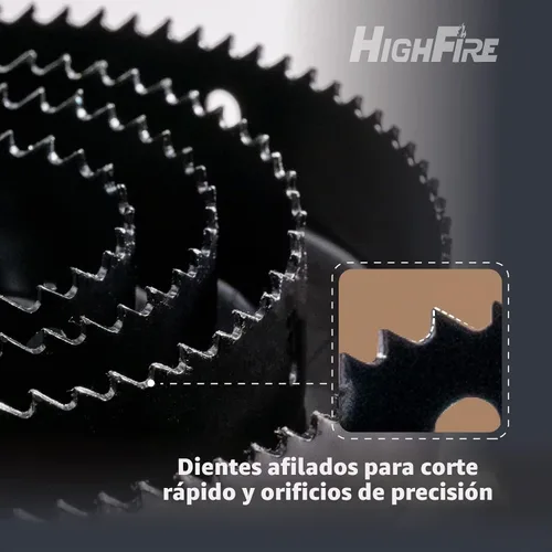 Vista 2 de HIGHFIRE Juego de 19 piezas de sierra perforadora de 3/4 a 6 pulgadas (0.748-5.984 in) para madera blanda, madera contrachapada, paneles de yeso