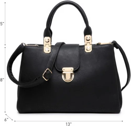 Vista 4 de Dasein Bolso de mano con asa superior para mujer, bolso mediano de cuero vegano