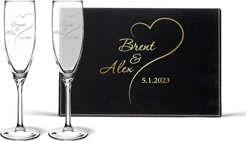 Vista 23 de Copas de champán personalizadas para boda, copas de brindis de aniversario, copas de boda, señor y señora, regalo de boda, copas de champán