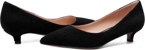 Vista 6 de MOVINSTEPS Zapatos de tacón bajo para mujer, puntera puntiaguda, de gamuza, de moda, de 1.5 pulgadas