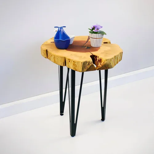 Vista 4 de Ultimate Premium Products Mesa auxiliar para sala de estar, mesa auxiliar de cedro rojo, mesa de centro rústica, decoración del hogar de madera
